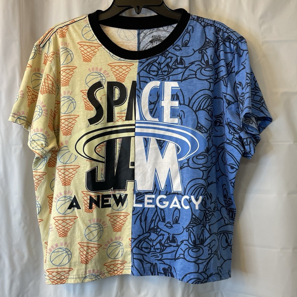 Women Graphic Crop Top Short Sleeve Looney Tunes Space Jam: A New Legacy Sz‎ 1XL
